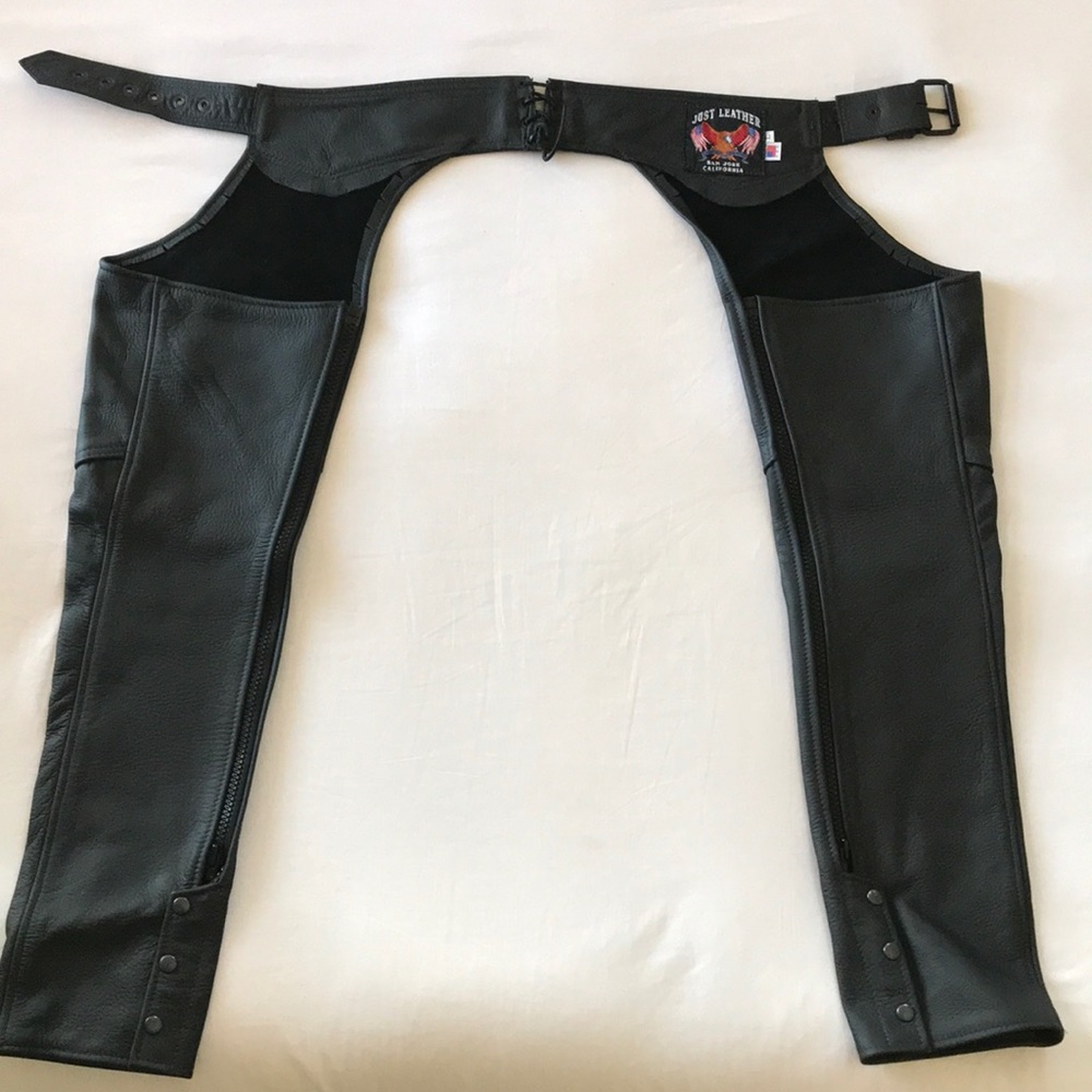 Classic black authentic leather chaps